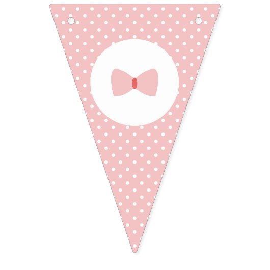 Blauw, roze pokadot Geslacht Bang en Bow Stropdas Vlaggetjes (Eerste vlag)