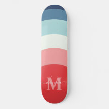 Blauw Roze Regenboog Curve Strepen Monogram Naam