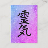 ** Blauw + Roze Reiki Master Practitioner Symbool Visitekaartje (Voorkant)