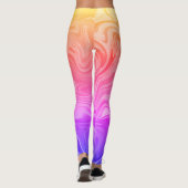Blauw roze rode gele gradiënt Abstract Leggings (Achterkant)