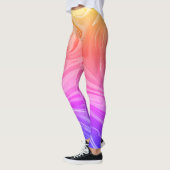 Blauw roze rode gele gradiënt Abstract Leggings (Links)