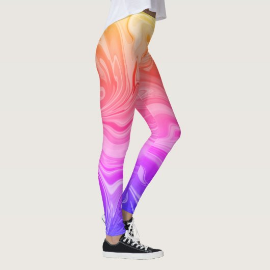 Blauw roze rode gele gradiënt Abstract Leggings (Rechts)