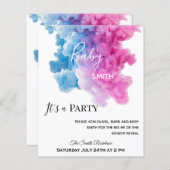 Blauw roze roken budget sekse uitnodiging (Voorkant / Achterkant)