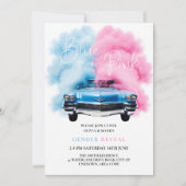 Blauw Roze Rook Auto Truck Thema Baby Geslacht Ont Kaart (Voorkant)