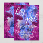 Blauw Roze Rook Geslacht Onthullen Partij Kaart (Voorkant / Achterkant)