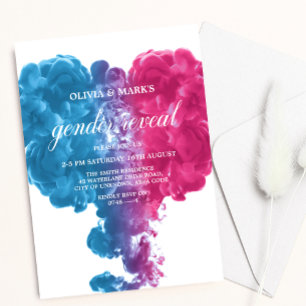 Blauw Roze Rook Hart Baby Geslacht Onthullen Kaart