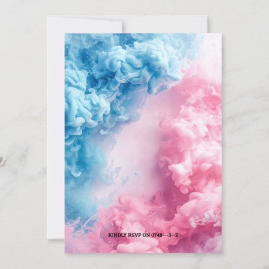 Blauw Roze Rook Race Auto Burnouts Geslacht Onthul Kaart (Achterkant)