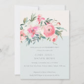 Blauw roze roze orchidee Waterverf Floral Verlovin Kaart (Voorkant)