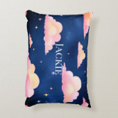 Blauw Roze Schattigee Wolken Patroon Badmat Accent Kussen (Achterkant (Verticaal))