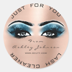 Blauw Roze Schoonheid Glitter Perzik Lash Make-up Ronde Sticker
