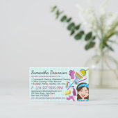 Blauw Roze Schoonmaak Afspraak Visitekaartje (Staand voorkant)