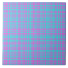 Blauw Roze Schotse Ruit Patroon Tegeltje