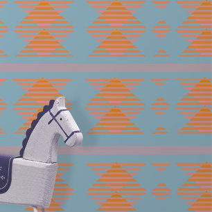 Blauw Roze Sinaasappel Abstracte Geometrische Vorm Behang