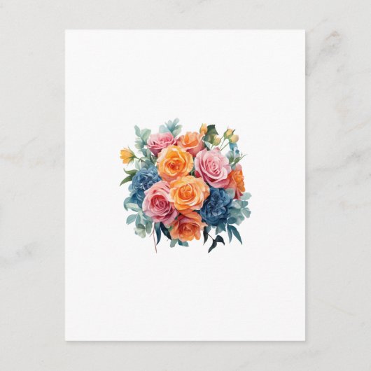 Blauw, Roze, Sinaasappel en Groen Bloemen Gast Det Informatiekaartje (Achterkant)