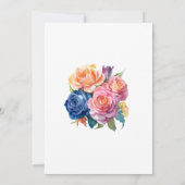 Blauw, Roze, Sinaasappel en Groen repetitie diner Kaart (Achterkant)