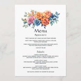 Blauw, Roze, Sinaasappel, en Groene Bloemenhuwelij Menu