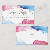 Blauw Roze spetter waterverf Luier Raffle ticket Informatiekaartje (Voorkant / Achterkant)