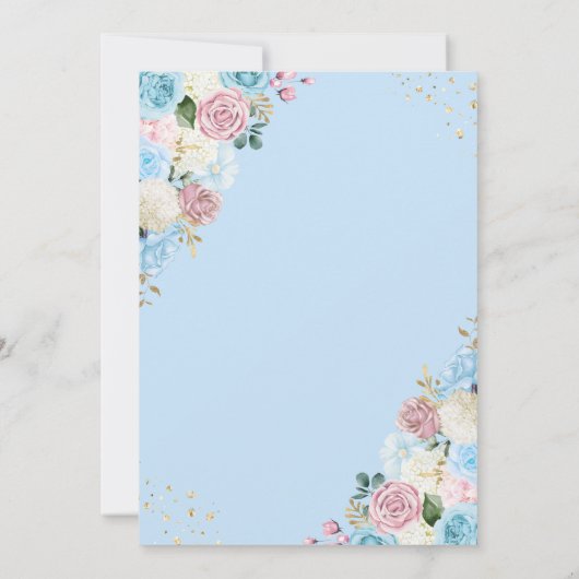 Blauw & Roze Sprookje Assepoester Prinses Zoet 16 Kaart (Achterkant)