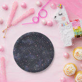 Blauw & Roze Sterrennacht Sky Celestial Baby showe Papieren Bordje (Feest)