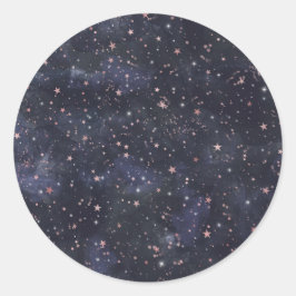 Blauw & Roze Sterrennacht Sky Celestial Baby showe Ronde Sticker