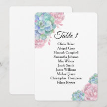 Blauw roze succulenten. Stoelenplattegrond voor he