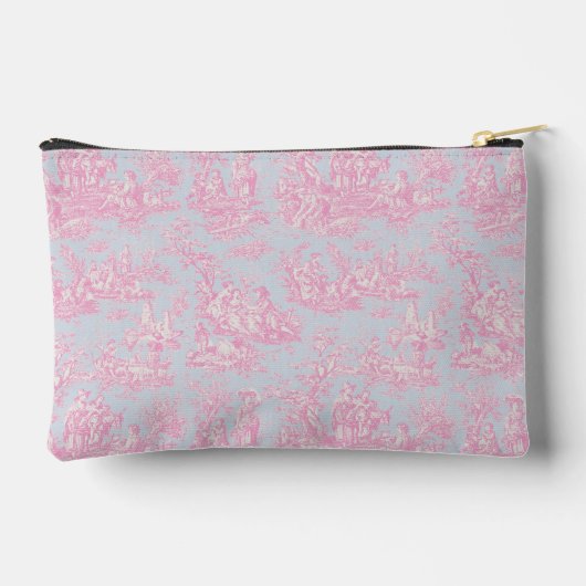  blauw roze Toile de Jouy bedrukt Etui (Achterkant)