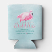 Blauw roze tropische bacheloret weekend blikjeskoeler (Achterkant)