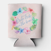 Blauw roze tropische bacheloret weekend blikjeskoeler (Voorkant)