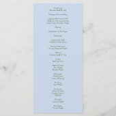 Blauw & Roze Trouw Pastel Bloem Lentetijd Menu (Achterkant)