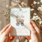 Blauw Roze Van De Markt Bruids Douche Uitnodiging