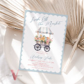 Blauw Roze Van De Markt Bruids Douche Uitnodiging