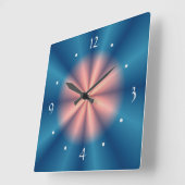  blauw roze ventilatorontwerp>wandklok vierkante klok (Hoek)