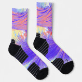 blauw & roze Veren Sokken (Rechts)