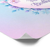 Blauw Roze verjaardag luxe elegante extravagant Poster (Hoek)