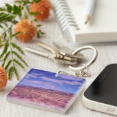 Blauw Roze Verlopen Overlay Wegreis Foto Sleutelhanger (Voorkant Rechts)