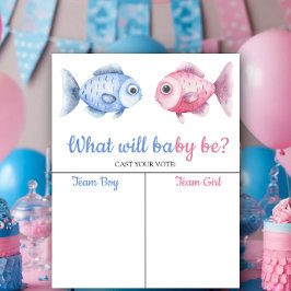 Blauw & Roze Vis Geslacht onthult Jongen of Meisje Poster