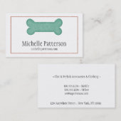 Blauw/roze Visitekaartje van de Dog Bone (Voorkant / Achterkant)