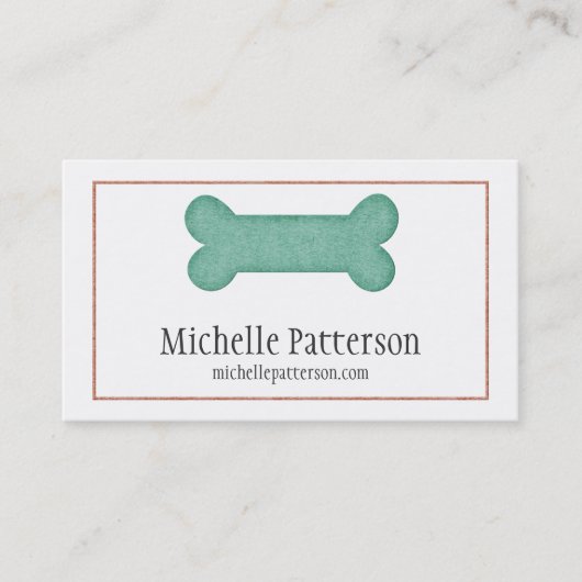 Blauw/roze Visitekaartje van de Dog Bone (Voorkant)