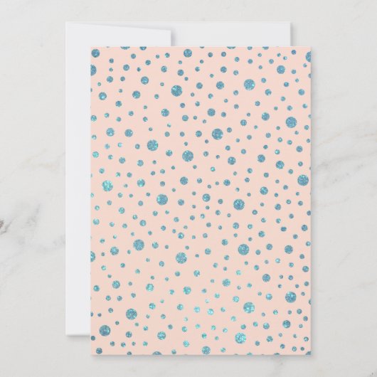 Blauw Roze Vlinder Glitter Confetti Sweet 16 Kaart (Achterkant)