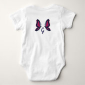 Blauw/roze vlinder moderne nieuwe baby geboorte st romper (Achterkant)