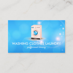 Blauw Roze Wasmachine Schoonmaken Kleren Wassen Visitekaartje
