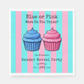 Blauw roze, wat denk je dat cupcake geslacht onthu servet (Voorkant)