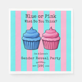 Blauw roze, wat denk je dat cupcake geslacht onthu servet