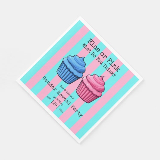 Blauw roze, wat denk je dat cupcake geslacht onthu servet (Hoek)