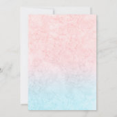 Blauw roze waterverf bloemen baby shower kaart (Achterkant)