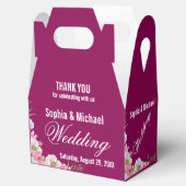 Blauw Roze Waterverf Bloemen bruiloft Bedankdoosjes (Geopend)