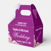 Blauw Roze Waterverf Bloemen bruiloft Bedankdoosjes (Achterkant)