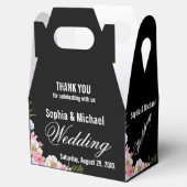 Blauw Roze Waterverf Bloemen bruiloft Bedankdoosjes (Geopend)