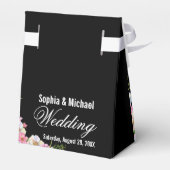 Blauw Roze Waterverf Bloemen bruiloft Bedankdoosjes (Achterkant)