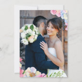 Blauw Roze Waterverf Bloemen bruiloft Save the dat Kaart (Achterkant)